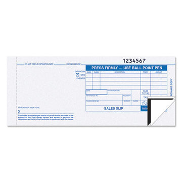 TOPS™ Credit Card Sales Slip, Three-part Carbonless, 7.78 X 3.25, 1-page, 100 Forms freeshipping - TVN Wholesale